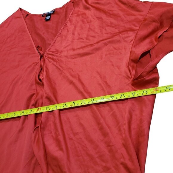 Victoria's Secret‎ Satin Flounce Kimono Robe Ruffle Tie Heart Love Red One Size - Picture 7 of 7